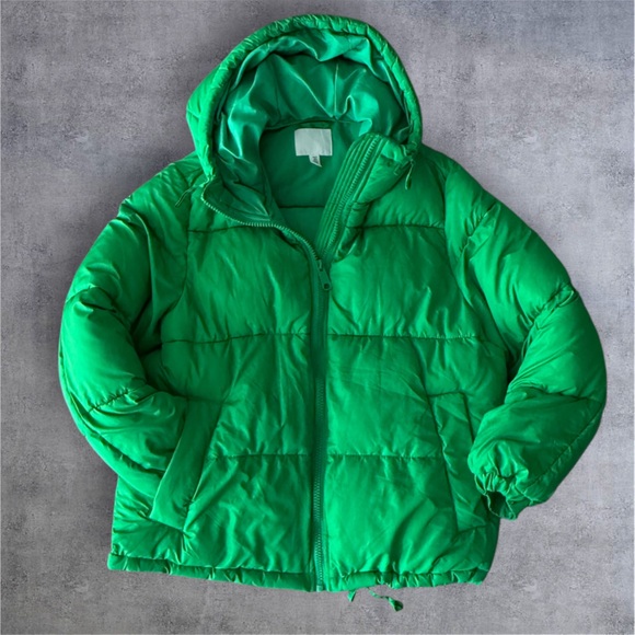 Oversized Streetwear H&M Puff Green Winter Jacket | Small - Picture 4 of 9